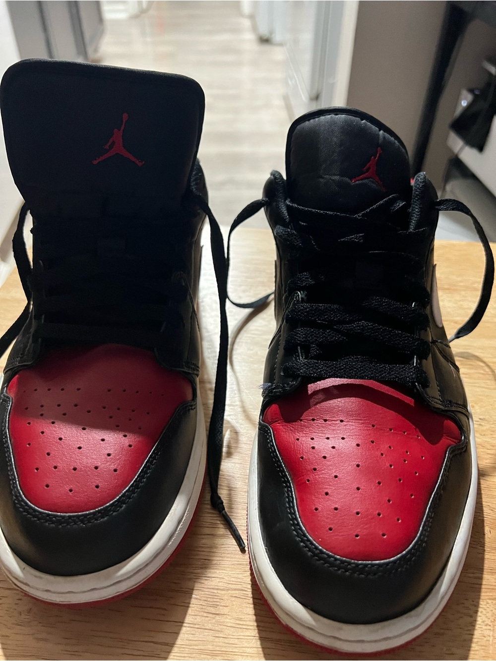Nike Air Jordan Men’s Black and Red Low-Top Sneakers